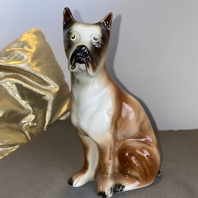 Vintage Ceramic  Boxer Dog Figurine Made in Brazil approximately 7" - Image 1 of 4