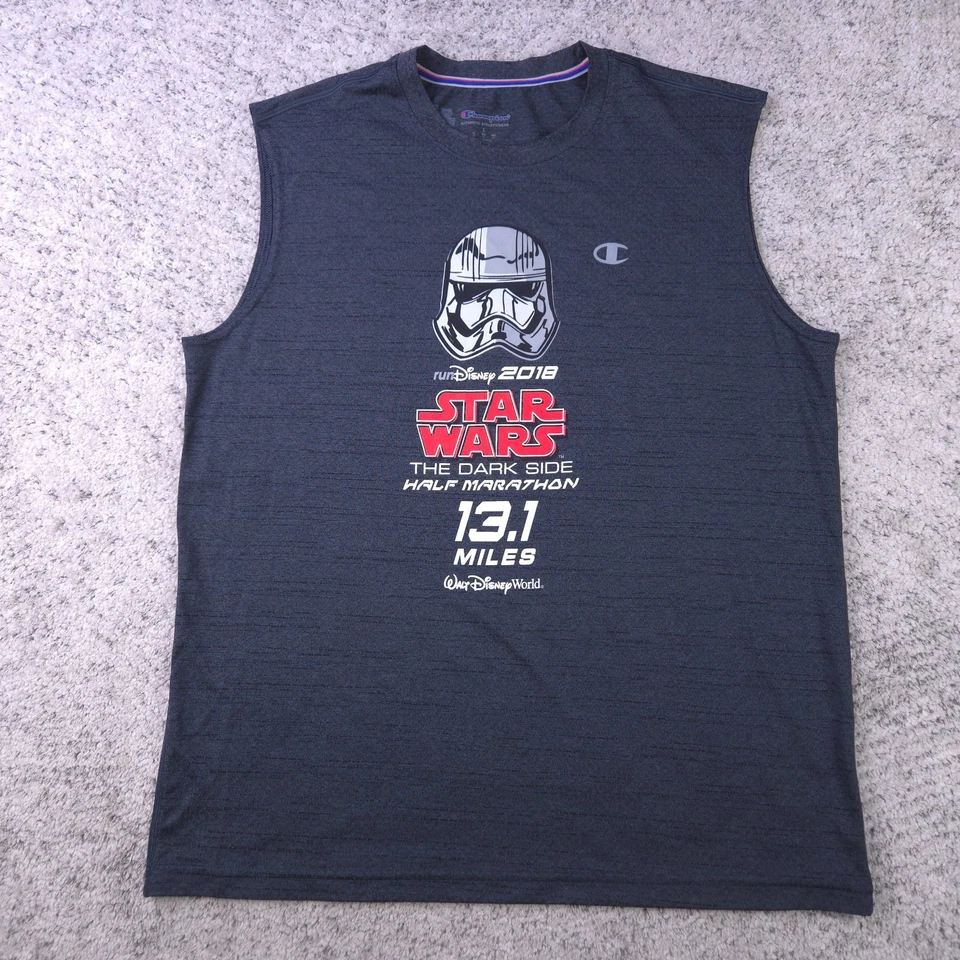 Camisa Run Disney Talla Grande Tanque Star Wars Lado Oscuro Media Maratón Sin Mangas Foto 1 de 4