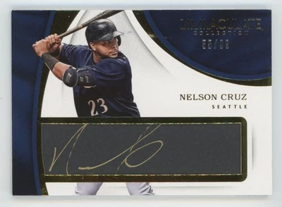 Nelson Cruz 2017 Panini Immaculate Tweed Weave Signatures Auto /99 #TWS-NC - Image 1 of 2
