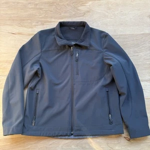 L.L. Bean Jacket Mens Large Black Pathfinder Softshell Fleece Lined Coat Hiking - Picture 1 of 9