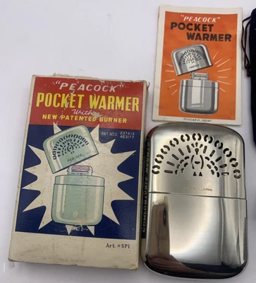 Vintage Peacock Pocket Warmer Original Box Never used, Made in Japan - Image 1 of 4