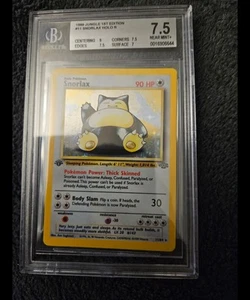 Pokémon TCG Snorlax Jungle 11/64 Holo 1st Edition Holo Rare BGS 7.5-W Subgrades - Picture 1 of 2