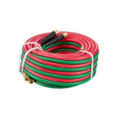 Manguera de oxígeno acetileno, manguera de oxiacetileno de 1/4 pulgada x 50 pies con montaje B de 9/16"-18, 300P Foto 1 de 4