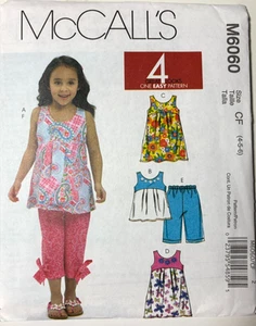 Girl's Sewing Pattern Dress Top Pants McCall's 6060 Size 4 5 6 New Uncut - Picture 1 of 2