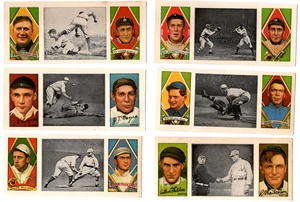 Lote de 6 reimpresiones Hassan 1912 T202 triple carpeta 1977 Dover Ty Cobb Mathewson - Imagen 1 de 2