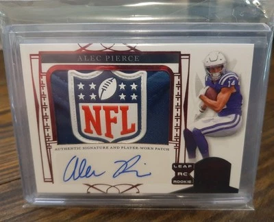 Alec Pierce 2022 Leaf Trinity Game Worn NFL Patch Auto RC 4/5 - Image 1 of 3