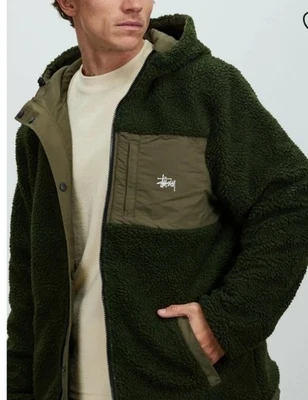 Stussy Stock Sherpa Reversible Jacket Size M - Image 1 of 4