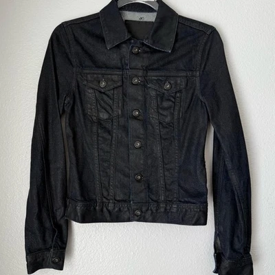 Chaqueta vaquera AG ADRIANO GOLDSCHMIED Robyn recubierta pequeña grunge ropa de calle Foto 1 de 4