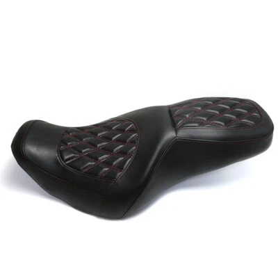 Two-UP Motocycle Seat w/ Diamond Pattern For Harley Road King Street Glide 97-06 Foto 1 de 4