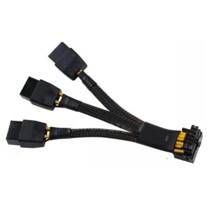 16Pin GPU Cable to 3X 8Pin Pcie - 16AWG PCIE 5.0 12VHPWR 600W 90 Degree Right... - Picture 1 of 1