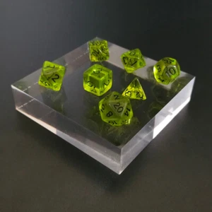 Juego completo de dados - Crisólito transparente - D4 a D20 - Dungeons & Dragons - D&D - Imagen 1 de 1