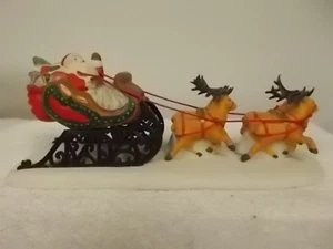 Lemax Village Collection Porcelain Santa Sleigh Bound Figurine Statue 53157 - Picture 1 of 9