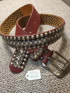 Damen Gürtel Damengürtel Schnalle Nieten flach und spitz Kunstleder Gr. XL - Bild 1 von 1