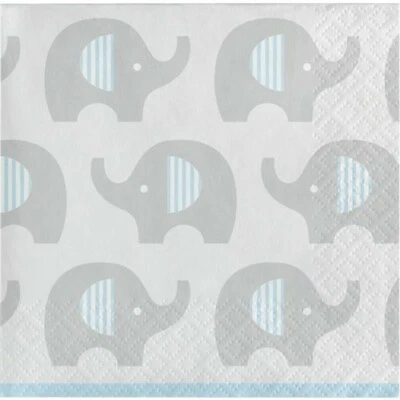 Paquete de 16 servilletas de papel para bebidas de baby shower Little Peanut Boy elefantes bebé Foto 1 de 2