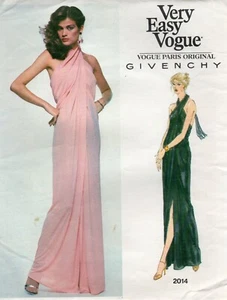 París 1978 original patrón de costura Givenchy talla 14 sin cortar Vogue 2014 fuera de imprenta con etiqueta - Imagen 1 de 3