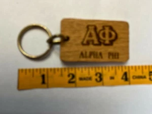 Alpha Phi Maple Wood Key Chain Key Ring Fob LICENSED, NEW, RETIRED - Picture 1 of 1