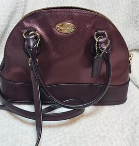 COACH MINI CORA DOMED SATCHEL, CROSSBODY,METALLIC BURGANDY (F36054) - Picture 1 of 12