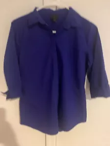 Camisa de vestir Worthington elástica azul real cuello en V cuello talla pequeña - Imagen 1 de 3