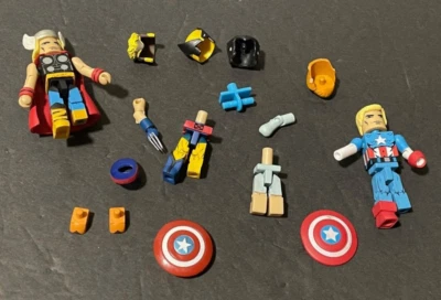 LOTE DE PIEZAS DE FIGURAS MARVEL MINIMATES COMO SE MUESTRA WOLVERINE THOR CAPITÁN AMÉRICA Foto 1 de 3
