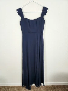 After Six New Contoured Wide Strap Sweetheart Maxi Dress Navy Size 4 - Picture 1 of 3