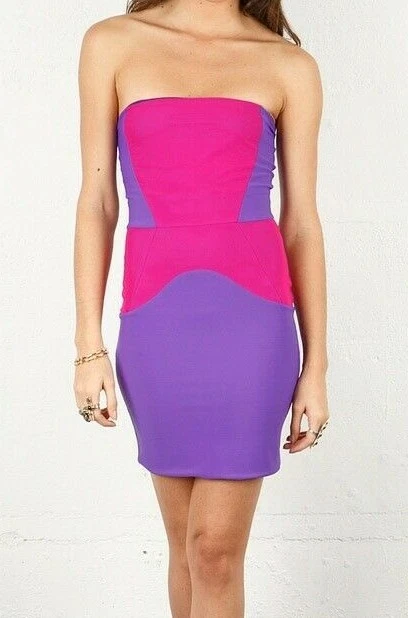 NUEVO Vestido Serena Rosa Boulee Talla 6 Sexy Bodycon Sin Tirantes Expuesto Cremallera Forrado Foto 1 de 4