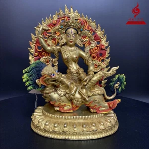 8'' Nepal Tibet Long Life Goddess Buddha Copper Statue - Picture 1 of 8