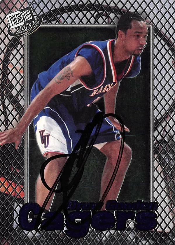 Tarjeta de baloncesto autografiada por Drew Gooden Kansas 2002 Press Pass Cagers novato #C3 Foto 1 de 1