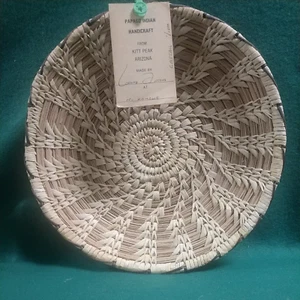 ANTIQUE VINTAGE PAPAGO INDIAN BASKET - CATTAIL DESIGN - NUMBERED 1/1200 - NICE! - Picture 1 of 6