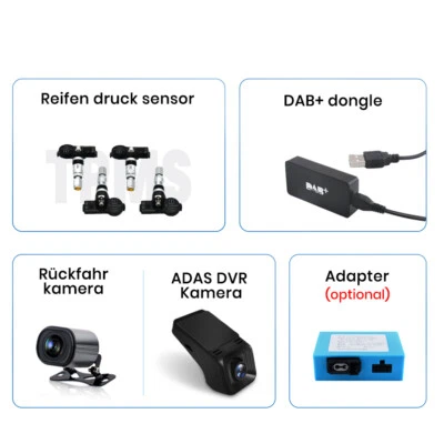 Juns DVR / Cámara de reversa / DAB / Adaptador óptico Fifber / Sensor de medición de neumáticos - Imagen 1 de 4