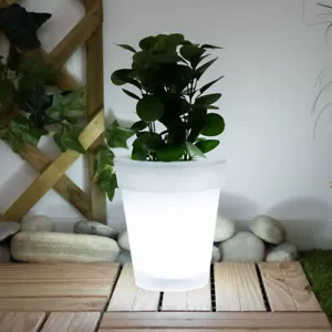 LED Solar Leuchte weiß Außen Garten Deko Lampe Blumen Topf Pflanzen Kübel Kasten - Bild 1 von 12