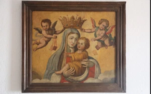 Vierge à l'enfant couronnée, XVIème siècle / Virgin and Child crowned, 16th - Picture 1 of 6