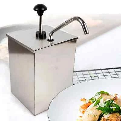 Condiment Pump Dispenser 4L Soy Sauce Pump Dispenser Station Stainless Steel - Image 1 of 4