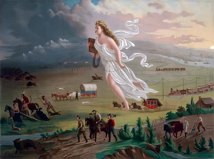 Estampado de pintura American Progress John Gast Manifest Destiny Westward expansión - Imagen 1 de 3