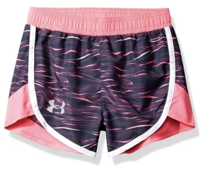 $21.99 Girls Under Armour Pink Stealth Gray athletic shorts Size 5 A23 - Image 1 of 4