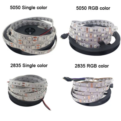 5m LEDs SMD3528 5050 Flexible Led Strip W WW Blue Green Red RGB cuttable strips - Image 1 of 4