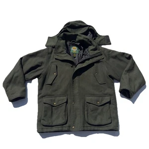 Cabalas 100% Wool Mackinaw Sportsman’s Parka Dark Green Thinsulate Ultra Mens XL - Picture 1 of 12