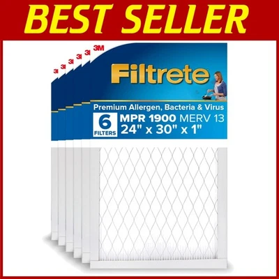 High Efficiency 23.81x29.81 in Air Filters MERV 13, 6-Pack for Dust & Allergens - Image 1 of 4