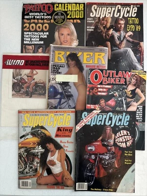 7 Motorcycle Culture Magazines: Biker, Outlaw Biker, Super Cycle, Tattoo 1989-99 - Image 1 of 4