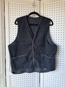 VTG Chuck Roast Sherpa Fleece Snap Front Vest Pockets Navy Blue Size Large - Picture 1 of 6
