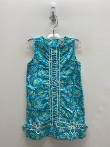 LILLY PULITZER SIZE 10 Turq/Wht Pink/Yellow Sea Life Sleeveless Girl's Dress - Picture 1 of 3