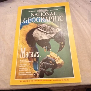 National Geographic Magazine January 1994 Macaws VOL. 185, NO. 1 - Imagen 1 de 4