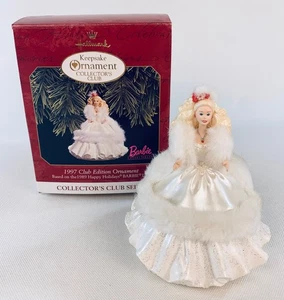 Hallmark Keepsake Ornament 1989 Felices Fiestas Barbie Muñeca 1997 Club de Coleccionistas - Imagen 1 de 3