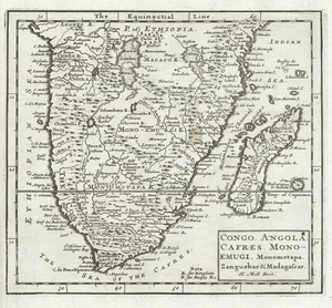 Mapa Congo Angola Cafres Monoemugi Zanguebar Madagascar África Austral MOLL 1701 - Imagen 1 de 1