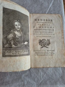 1785 La vera storia di Madama Pompadour, Venezia brossura coeva ottime condizion - Foto 1 di 12