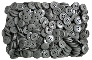 15mm 24L Grey 4 Hole Polished Jacket Children Coat Craft Buttons Button (#38) - Picture 1 of 1