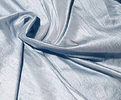 Light Blue  100% Silk Dupioni Fabric 54” Wide Sold By The Yard - Image 1 of 2