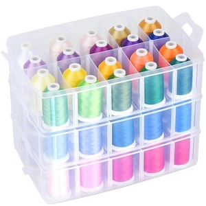 63-Color Embroidery Thread Kit – 63 Spools 550 Yards Each, 40WT Polyester Thr... - Picture 1 of 9