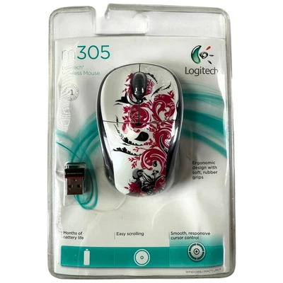 Logitech M305 Wireless Mouse Fantasy Collection Ergonomic Floral Spiral - NEW! - Image 1 of 4