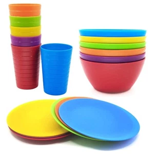 Plastic Dinnerware set, Unbreakable and Reusable Plastic Plate, Bowl and Tumb... - Picture 1 of 7