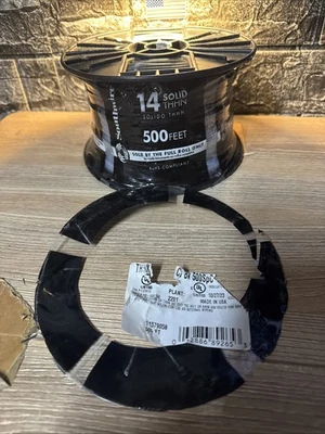 SOUTHWIRE COMPANY LL 11579058 14/1 Thhn Solid Wire, 500 Ft, Black - Image 1 of 4